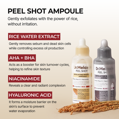 Dr. Melaxin Peel Shot Glow Rice Ampoule Duo (2.7 fl oz.) Zaaros