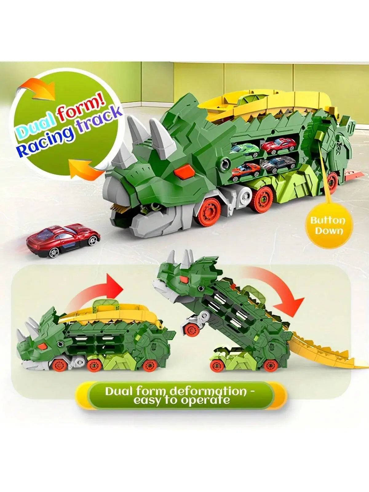 🚗 Transport Dinosaur Truck with Foldable Sliding