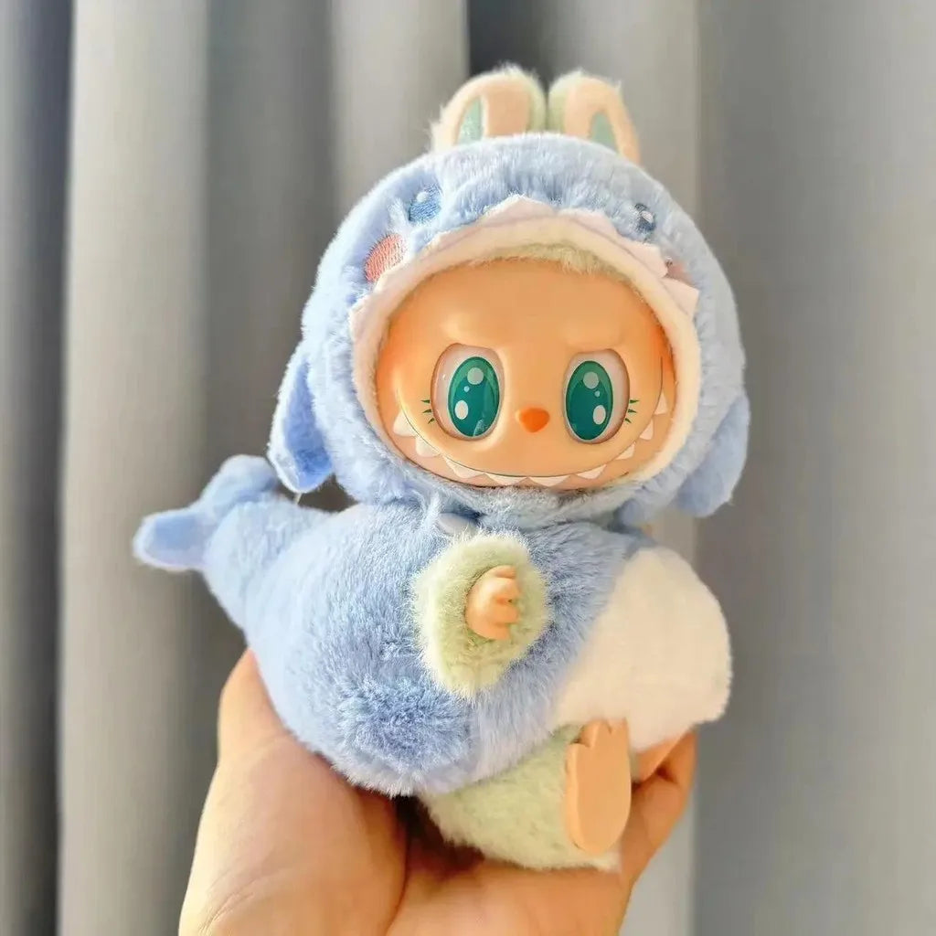 15cm Labubu The Monster Green Dinosaur Cosplay Doll Clothes Set Suitable for Outings Zaaros
