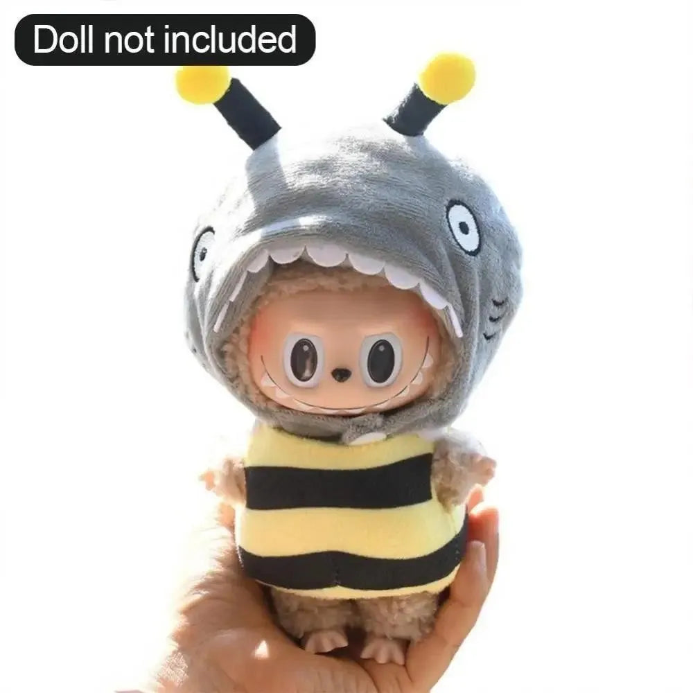 15cm Labubu The Monster Green Dinosaur Cosplay Doll Clothes Set Suitable for Outings Zaaros