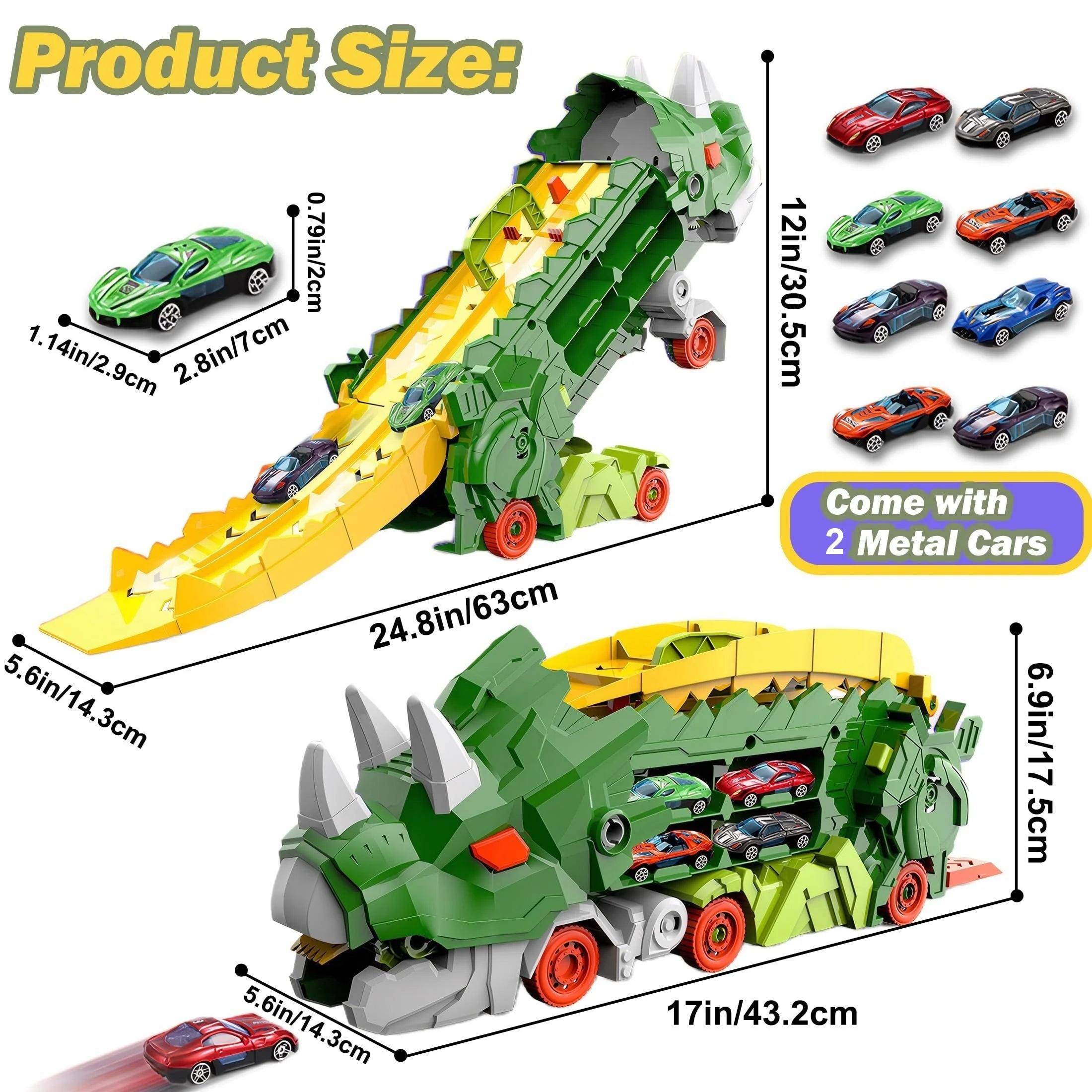 🚗 Transport Dinosaur Truck with Foldable Sliding