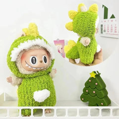15cm Labubu The Monster Green Dinosaur Cosplay Doll Clothes Set Suitable for Outings Zaaros