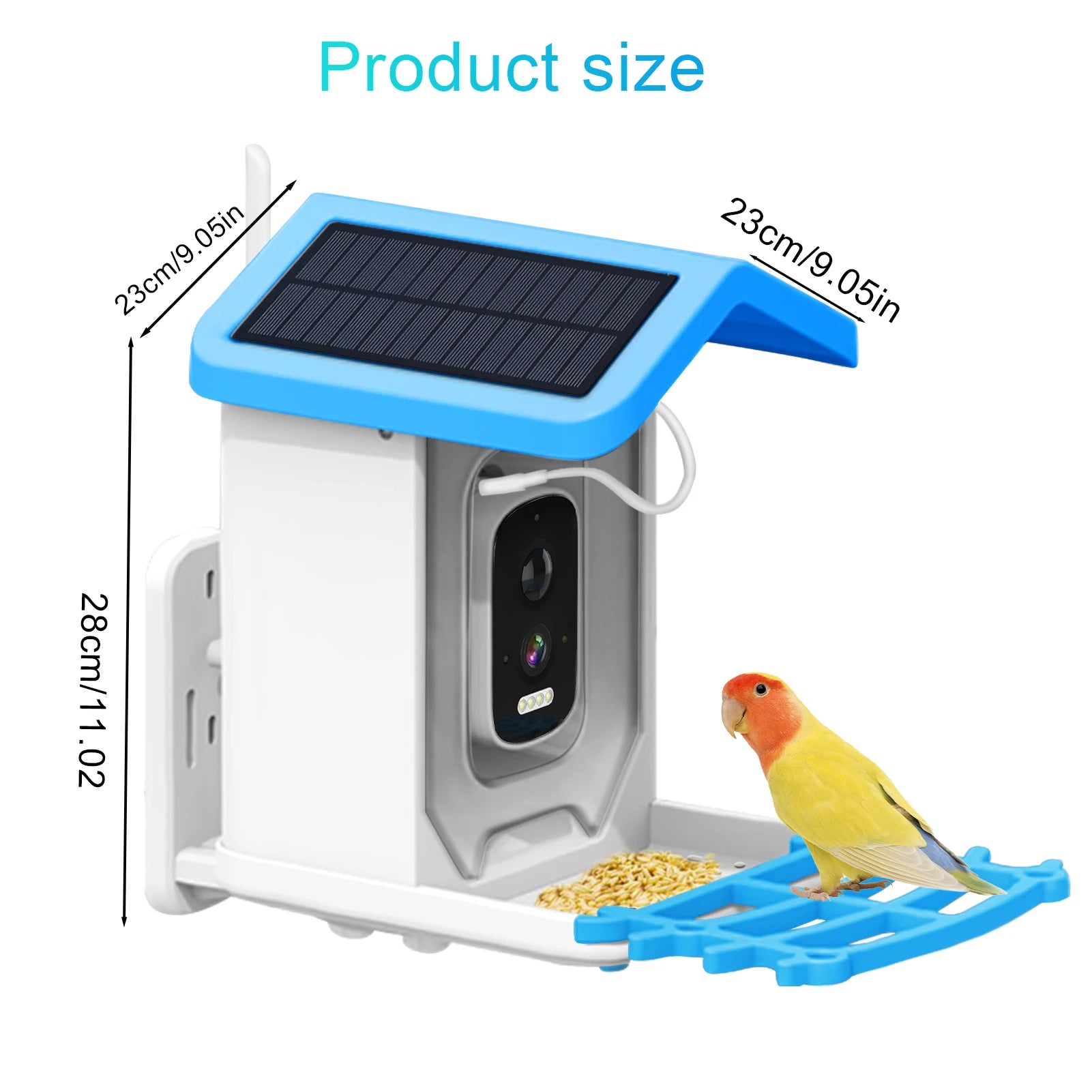 Solar Powered Smart Bird Feeder with Camera WIFI