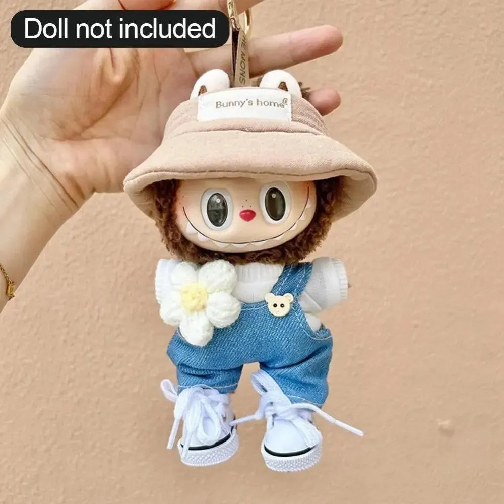 15cm Labubu The Monster Green Dinosaur Cosplay Doll Clothes Set Suitable for Outings Zaaros