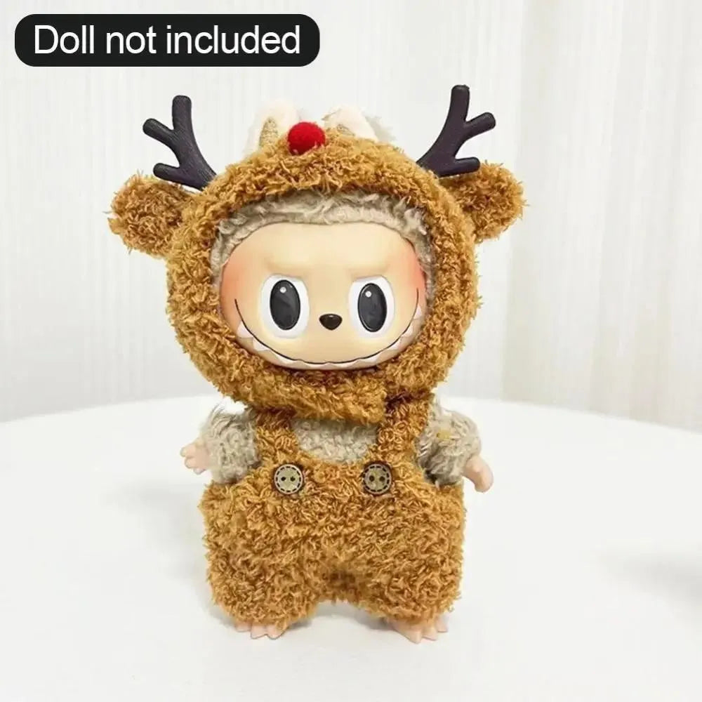 15cm Labubu The Monster Green Dinosaur Cosplay Doll Clothes Set Suitable for Outings Zaaros
