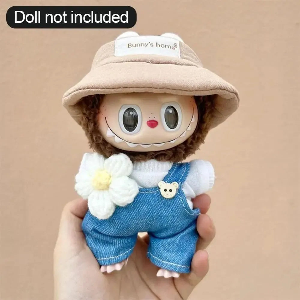15cm Labubu The Monster Green Dinosaur Cosplay Doll Clothes Set Suitable for Outings Zaaros