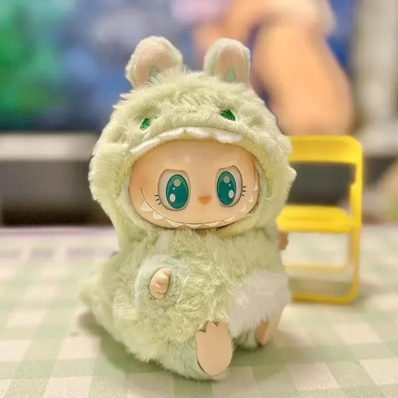 15cm Labubu The Monster Green Dinosaur Cosplay Doll Clothes Set Suitable for Outings Zaaros